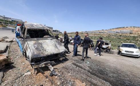 حرق منازل ومركبات فلسطينية في بروقين غرب سلفيت