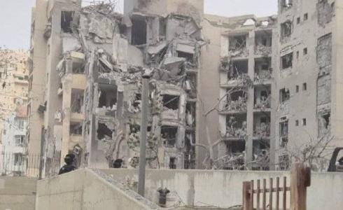 المبنى المتضرر من الصاروخ الإيراني في بئر السبع صباح اليوم