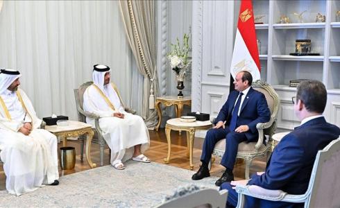 الرئيس المصري السيسي يستقبل رئيس الوزراء القطر عبد الرحمن