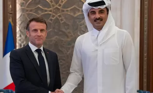 أمير قطر وماكرون