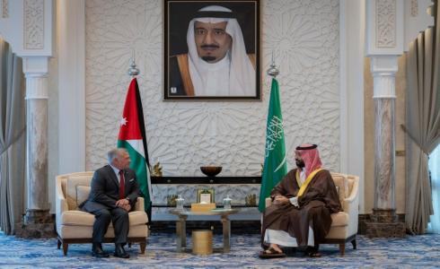 ملك الأردن وولي العهد السعودي خلال اللقاء اليوم