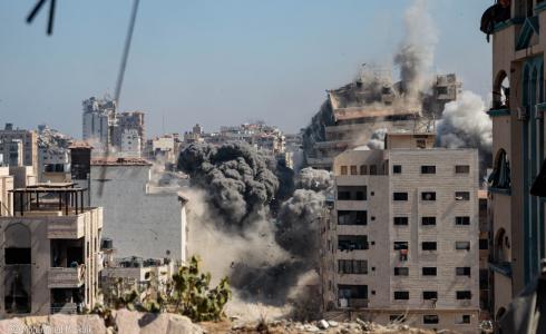 قصف الأبراج في مدينة غزة