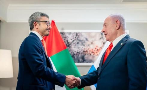 وزير الخارجية الإماراتي عبد الله بن زايد يلتقي رئيس الوزراء الإسرائيلي بنيامين نتنياهو