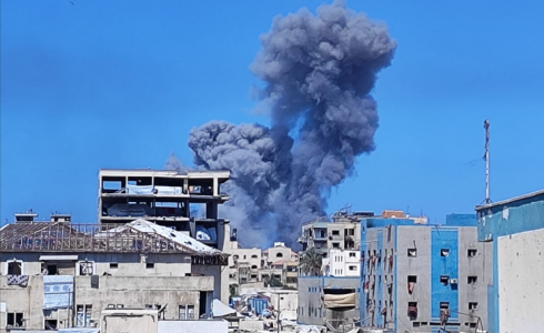 القصف في مدينة غزة