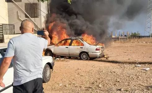 المركبة المستهدفة جنوب بيروت