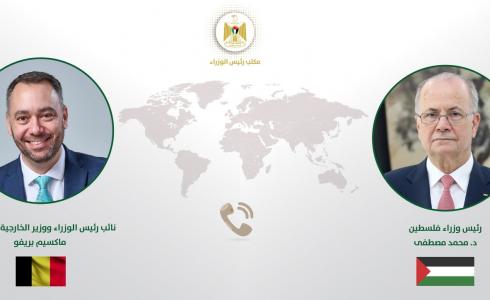 مصطفى ووزير الخارجية البلجيكي