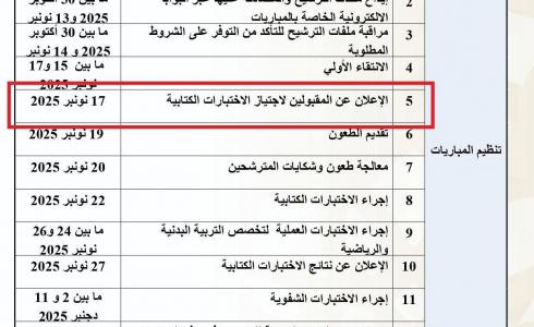 نتائج الانتقاء الأولي لمباراة التعليم 2025
