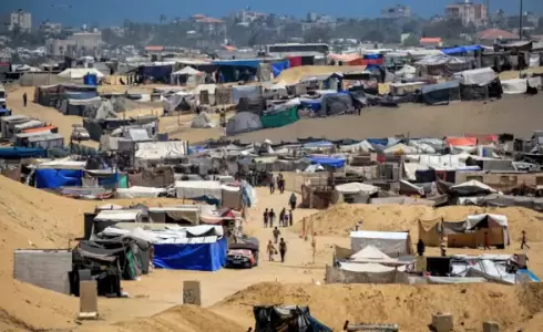 خيام النازحين في قطاع غزة