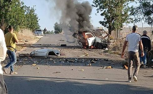 السيارة المستهدفة على طريق زوطر الشرقية