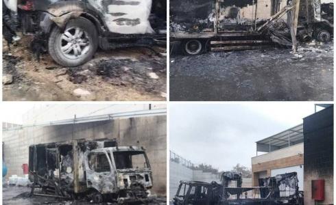 حرق شاحنات لمصنع "الجنيدي" في طولكرم