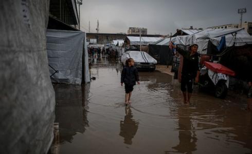 غرق خيام النازحين في غزة - منخفض جوي