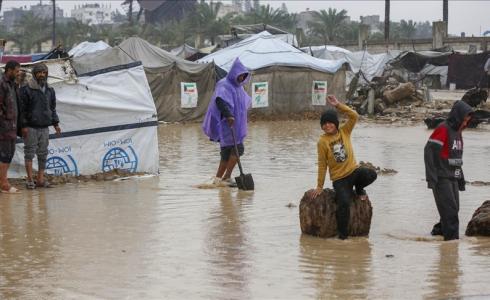 غرق مخيمات النازحين في قطاع غزة