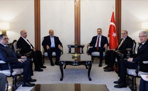 اجتماع وفد حماس مع وزير الخارجية التركي
