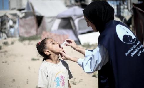 تطعيم الأطفال في قطاع غزة من قبل منظمات دولية