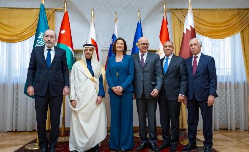 وزراء خارجية مصر والسعودية والأردن والبحرين وقطر يعقدون مباحثات مع نائبة رئيس الوزراء سلوفينيا