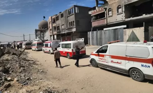 مركبات إسعاف في قطاع غزة
