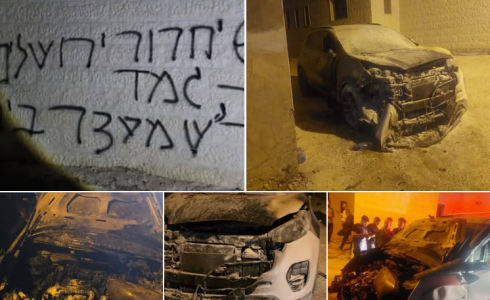 مستوطنون يحرقون مسجدا وعددا من المركبات