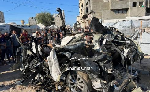 المركبة المستهدفة غرب مدينة غزة