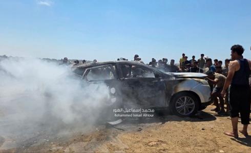 استهداف مركبة بمسيّرة إسرائيلية وسط قطاع غزة