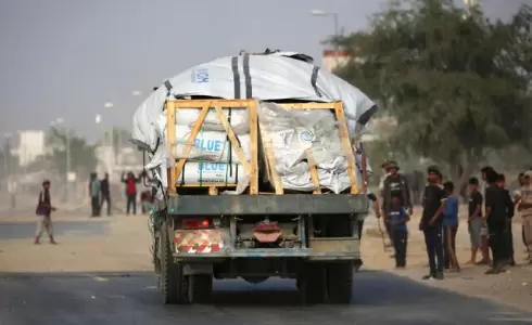شاحنة محملة بالمساعدات إلى غزة - تعبيرية