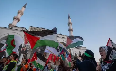 "قافلة فلسطين" القادمة من البوسنة تصل إلى أنقرة