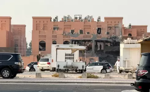 آثار القصف الإسرائيلي على الدوحة