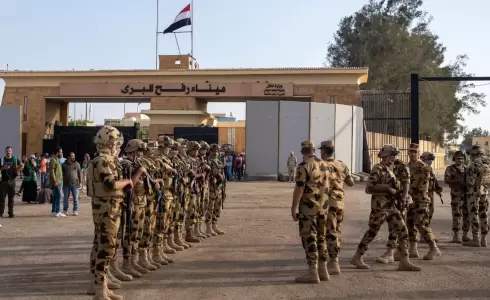 جنود من الجيش المصري في معبر رفح