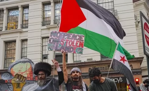 مئات المتظاهرين قرب الكونغرس يطالبون بوقف تسليح إسرائيل