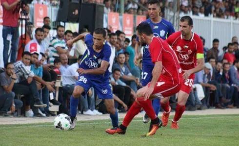 جانب من لقاء الذهاب بملعب اليرموك في غزة