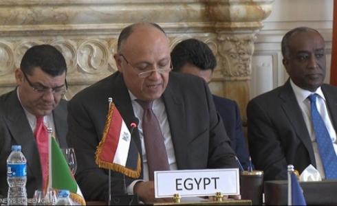 وزير الخارجية المصري سامح شكري في اجتماع دول الجوار الليبي بالقاهرة