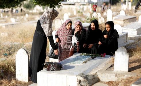  زيارة المقابر بأول أيام عيد الفطر في غزة