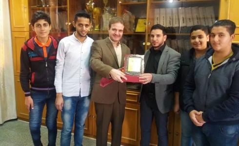 اتحاد لجان الطلبة الثانويين في شمال غزة يزور مدرسة خليفة بن زايد