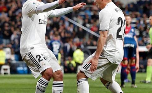 لقطة من مباراة ريال مدريد امس ضد هويسكا في الدوري الاسباني