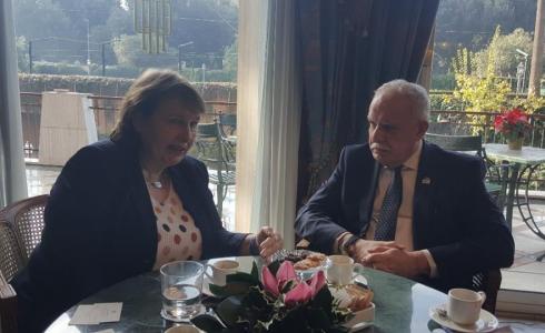 لقاء المالكي مع مبعوثة الاتحاد الأوروبي لعملية السلام