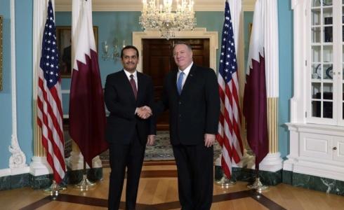 وزير الخارجية الامريكي مايك بومبيو ونظيره القطري