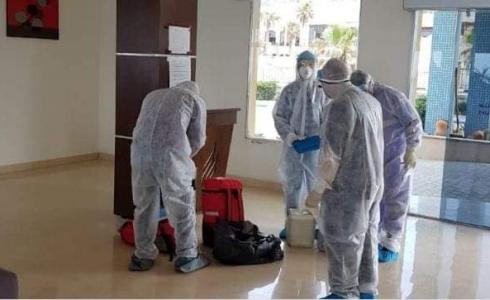 فريق سحب عينات فيروس كورونا في غزة