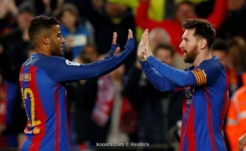 فرحة لاعبي برشلونة