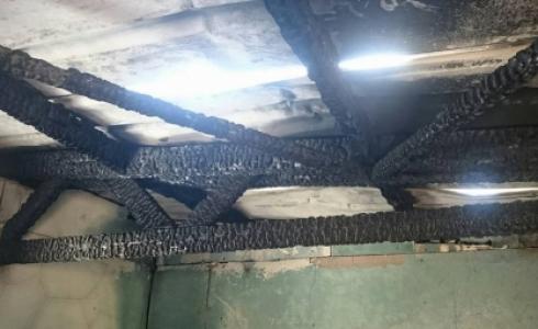 حريق في أحد كرفانات خانيونس