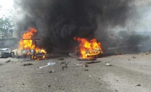 آثار تفجير انتحاري في اليمن