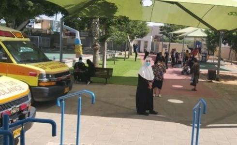 محطة لفحص كورونا في مدرسة الأخوة الابتدائية بيافا