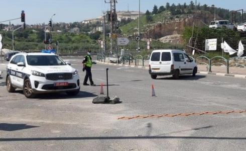 حاجز الشرطة على مدخل البعنة ودير الأسد