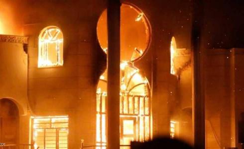 النيران تلتهم القنصلية الإيرانية في البصرة