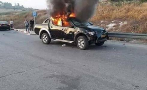 احراق سيارة مقاول اسرائيلي