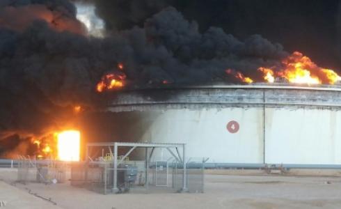 حريق بخزان نفط السدرة