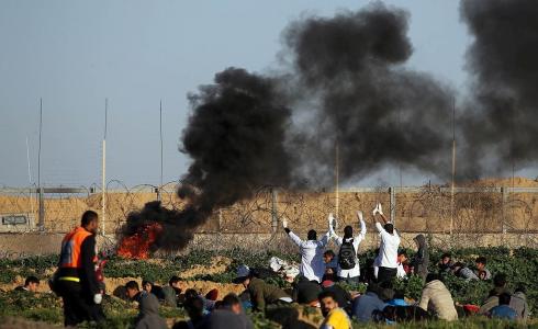 من مسيرات العودة وكسر الحصار شرق غزة -ارشيف-