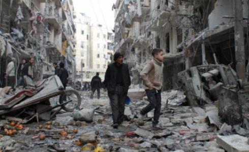 جانب من آثار قصف الجيش السوري على حلب