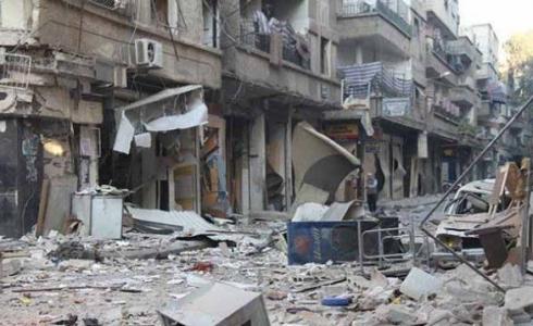 الدمار في مخيم اليرموك في سوريا