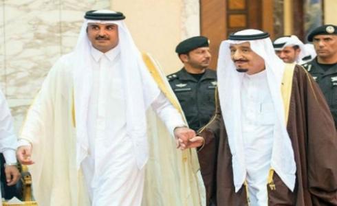 الملك السعودي سلمان وأمير قطر تميم بن حمد 