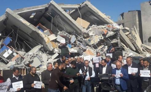 قصف فضائية الاقصى في غزة