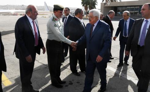 الرئيس محمود عباس، اثناء لقاء مدير الامن العام اللبناني عباس ابراهيم .